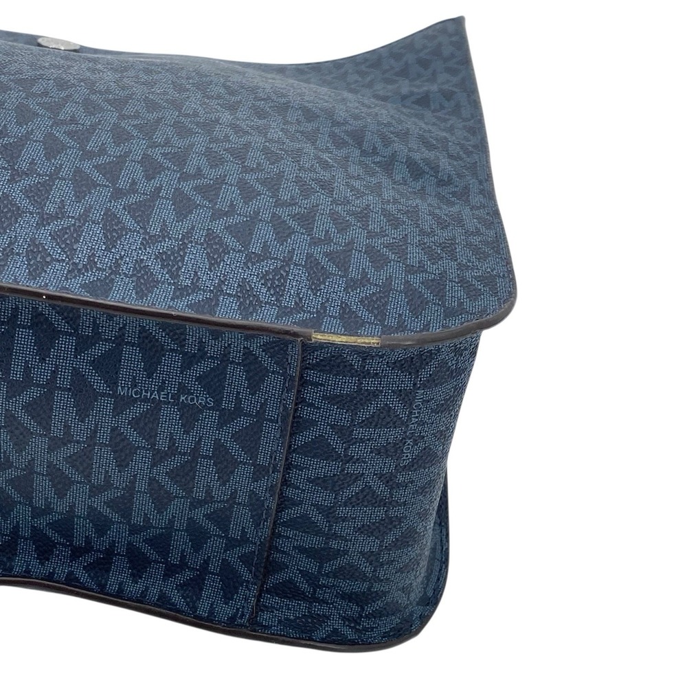 Michael Kors Briley Large Messenger Crossbody Bag Admiral Blue Small MK Logo - Picture 6 of 16